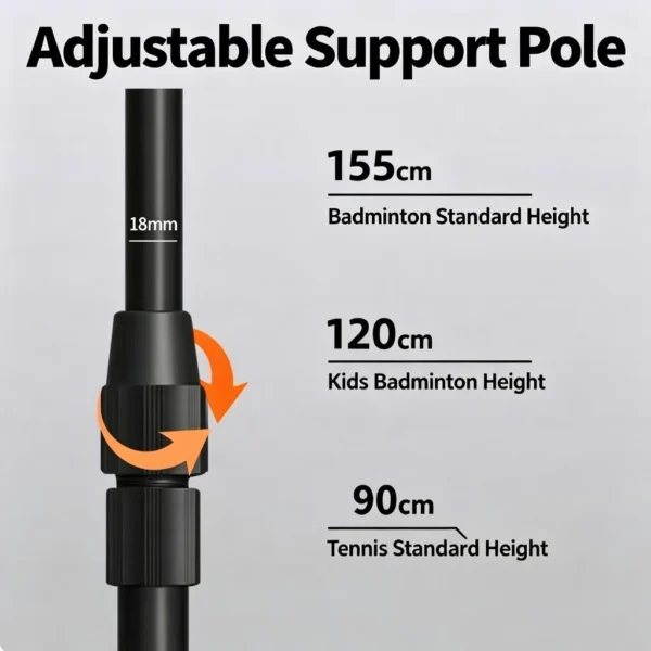 Portable Badminton Net 3/4/5/6m with Bracket